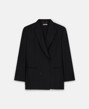 Stella McCartney Oversized Double-Breasted Blazers Dam Svarta | 3621BJURI