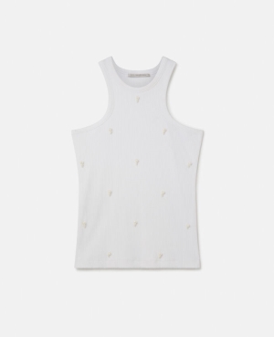 Stella McCartney Pearl Embroidery Racerfront Tank Blast Dam Vita | 4028YPILH