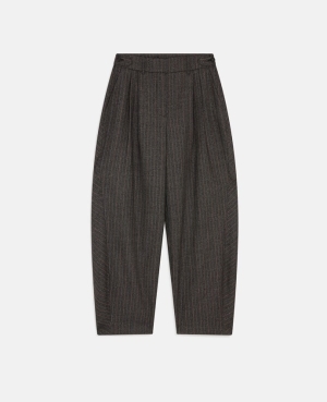 Stella McCartney Pinstripe Plisserad Breda Leg Tailoring Dam Grå | 1726EGZVA