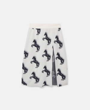 Stella McCartney Pixel Horse Jacquard Kjolar Dam Vita | 1235JNLHV