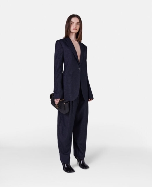 Stella McCartney Plisserad Banana Leg Tailoring Dam Ink | 8426VDIYB