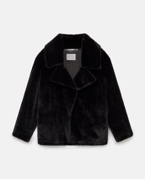 Stella McCartney Plush Teddy Jackor Dam Svarta | 8921ZWLXN