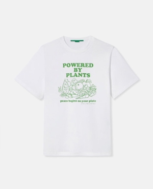 Stella McCartney Powered By Plants' Tryck T-shirt Dam Vita | 0964LABXP