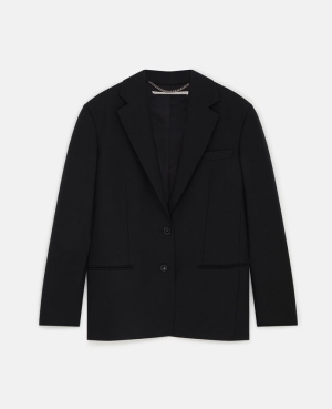 Stella McCartney Prince of Wales Check Oversized Blazers Dam Svarta | 5731FBSIY