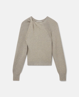 Stella McCartney Regenerated Cashmere Shifting Knot Jumpers Dam Blå Grå | 7498XBZEL