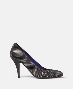 Stella McCartney Ryder Crystal Stiletto Höga Klackar Dam Svarta | 8652UAJSZ
