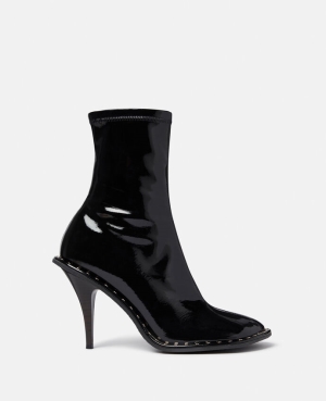 Stella McCartney Ryder Lacquered Stiletto Ankle Stövlar Dam Svarta | 5681RJLFI