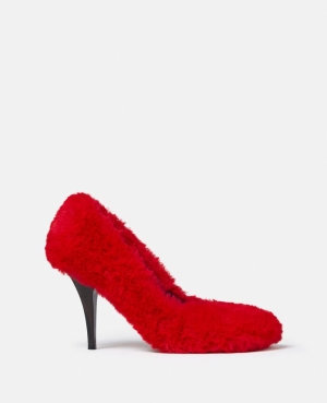 Stella McCartney Ryder Shaggy Stiletto Höga Klackar Dam Röda | 5912NQFCE