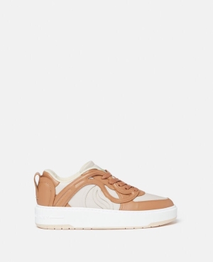Stella McCartney S-Wave 2 Mid-Top Träningsskor Dam Ecru/Brandy | 7504YSWTE