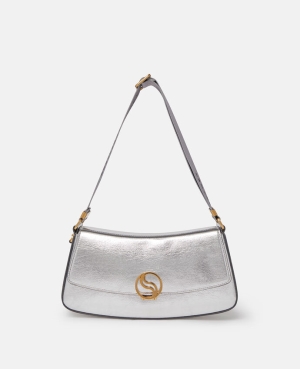 Stella McCartney S-Wave Metallic Axelväska Dam Silver | 1870IXMVP