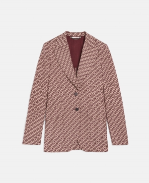 Stella McCartney S-Wave Print Single-Breasted Blazers Dam Hazelrose | 6743CWQDB