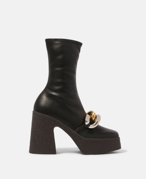 Stella McCartney Skyla Stretch Alter Mat Tjock Ankle Stövlar Dam Svarta | 1086XLJZK