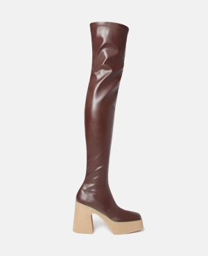 Stella McCartney Skyla Stretch Over-the-Knee Stövlar Dam Choklad Bruna | 3678PHZYS