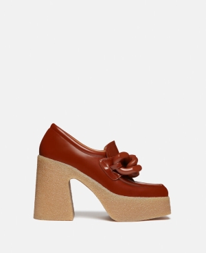 Stella McCartney Skyla Tjock Heel Loafers Höga Klackar Dam Bruna | 1964OMVPR