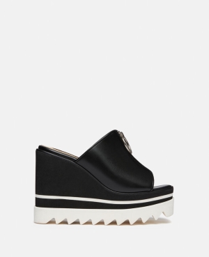 Stella McCartney Sneak-Elyse Zip Badtofflor Kilklack Sandals Kilklack Dam Svarta | 0386FLRYD