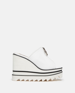 Stella McCartney Sneak-Elyse Zip Badtofflor Kilklack Sandals Kilklack Dam Vita | 5739KXGHA