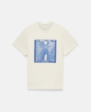 Stella McCartney Snog-a-Log Regenerative Bomull T-shirt Dam Ecru | 0253TDZWV