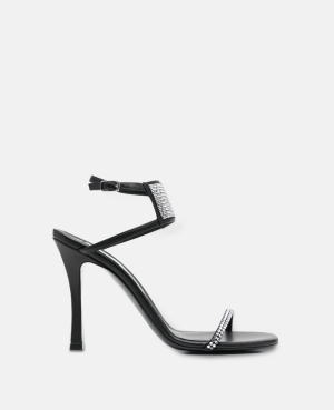 Stella McCartney Stella 100 Crystal Stiletto Sandals Höga Klackar Dam Svarta | 3021GIVCL