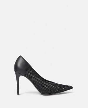 Stella McCartney Stella Iconic Studded Mesh Pumps Höga Klackar Dam Svarta | 1852RSNTD