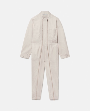 Stella McCartney Stella Iconics Utility Jumpsuit Dam Beige | 2791MWGJF