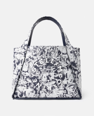 Stella McCartney Stella Logo Fungi Forest Toile de Jouy Toteväska Dam Marinblå | 0952PEVYJ