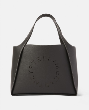Stella McCartney Stella Logo Grainy Alter Mat Toteväska Dam Svarta | 6197IVOEJ