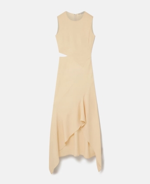 Stella McCartney Stretch Cady Gown Klänning Dam Butter/Oat | 9825GBICN