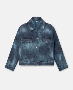 Stella McCartney Tie-Dye Oversized Denim Jackor Dam Turkos | 2341CNGKV