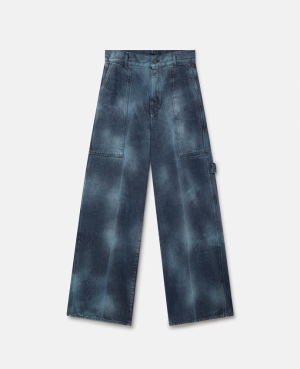 Stella McCartney Tie-Dye Workwear Breda Leg Jeans Dam Turkos | 3529RYQNI