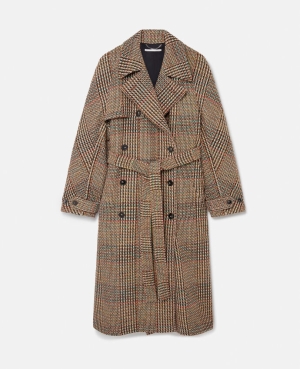 Stella McCartney Tweed Belted Long Rockar Dam Bruna | 9720VXEYB