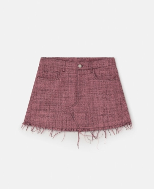 Stella McCartney Ull Mouline Mini Kjolar Dam Rosa | 8465JTHZX