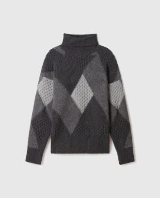 Argyle-tröja med hög hals