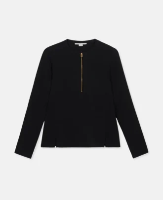 Arlesa blus med dubbel slits och dragkedja