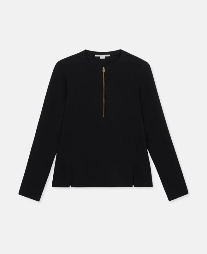 Arlesa blus med dubbel slits och dragkedja