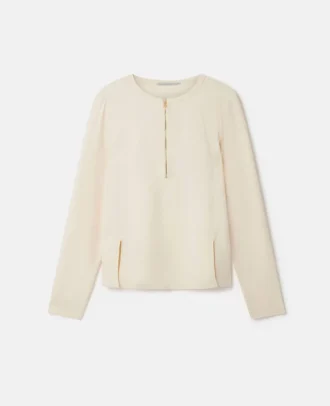 Arlesa blus med dubbel slits och dragkedja