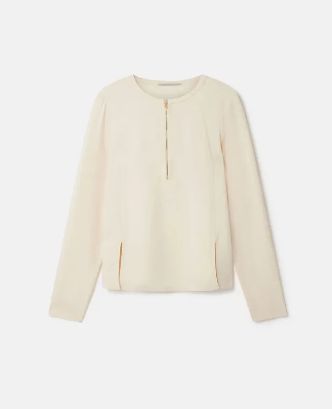 Arlesa blus med dubbel slits och dragkedja