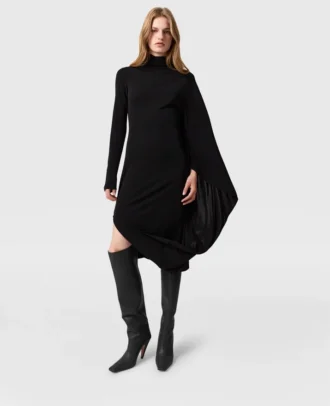 Asymmetrisk cape-midiklänning