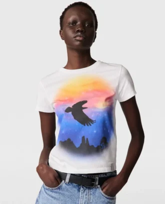 Baby-T-shirt med airbrush-tryck