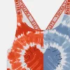 Baddräkt med hjärtmönster i tie-dye