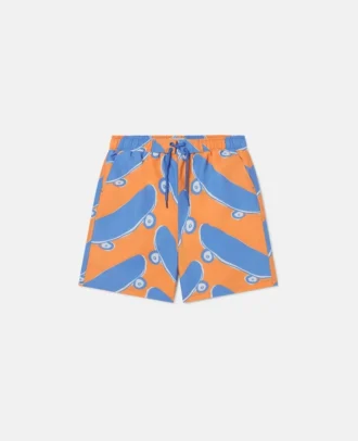 Badshorts med skateboardtryck
