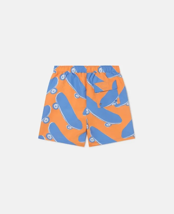 Badshorts med skateboardtryck