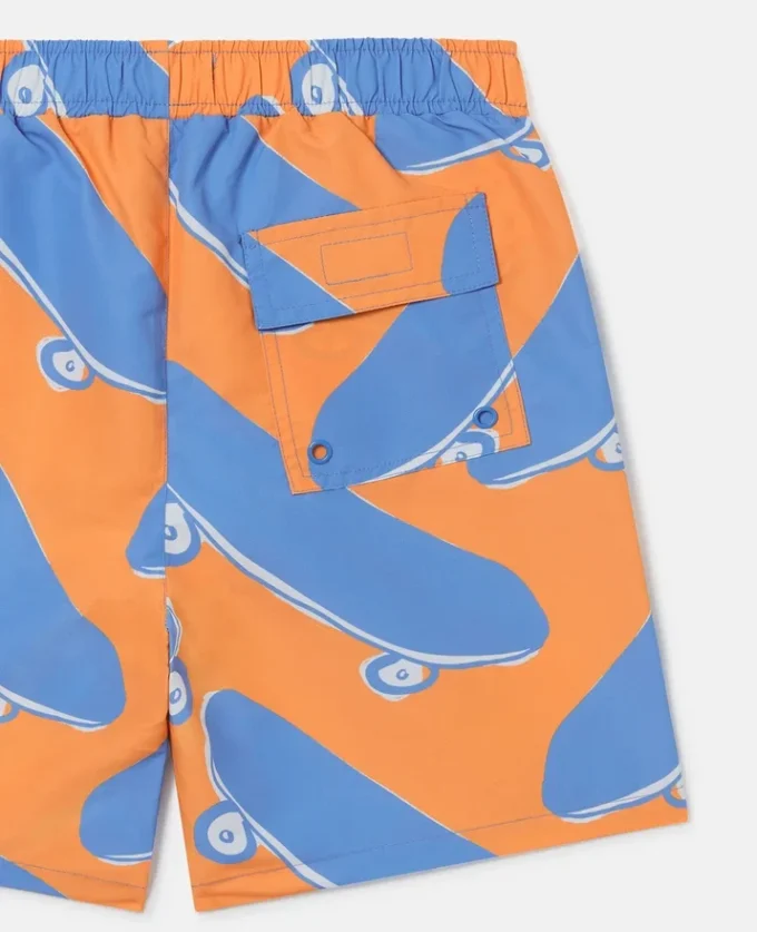Badshorts med skateboardtryck