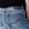 Blekta högmidjade jeans med vida ben