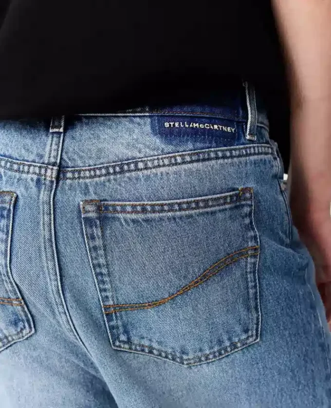 Blekta högmidjade jeans med vida ben