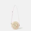 Blombroderad crossbody-väska i strå Blombroderad crossbody-väska i strå