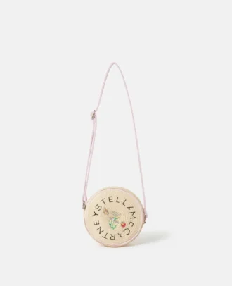 Blombroderad crossbody-väska i strå