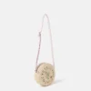 Blombroderad crossbody-väska i strå Blombroderad crossbody-väska i strå