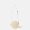 Blombroderad crossbody-väska i strå Blombroderad crossbody-väska i strå