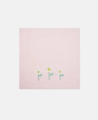 Blommig broderad filt