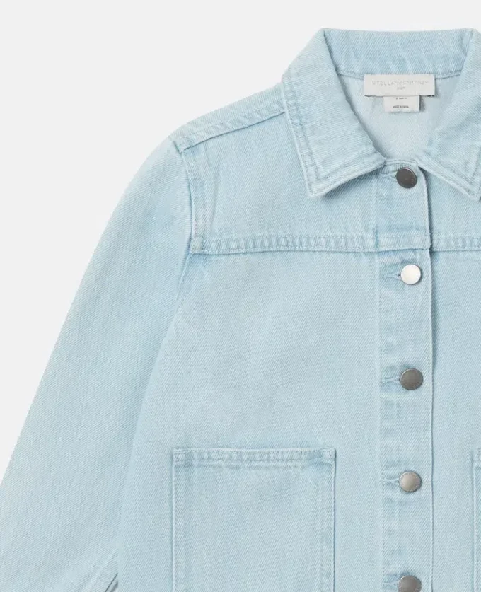 Blommig broderad jeansjacka Blommig broderad jeansjacka